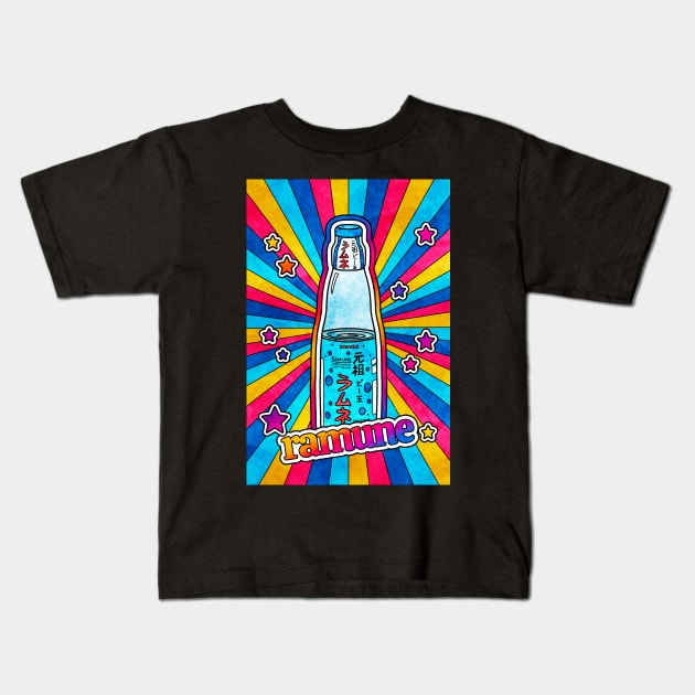 Ramune Japanese Soda Kids T-Shirt by Kelly Louise Art